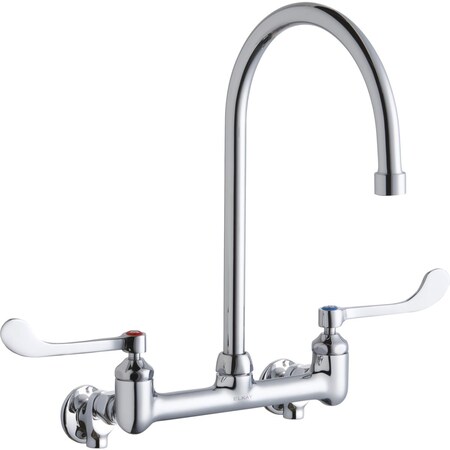 Elkay Elkay 8" Centers WFaucet 8" Gsnk Spout 6" Hdl 1/2 Offset Inlets+Stop LK940GN08T6S